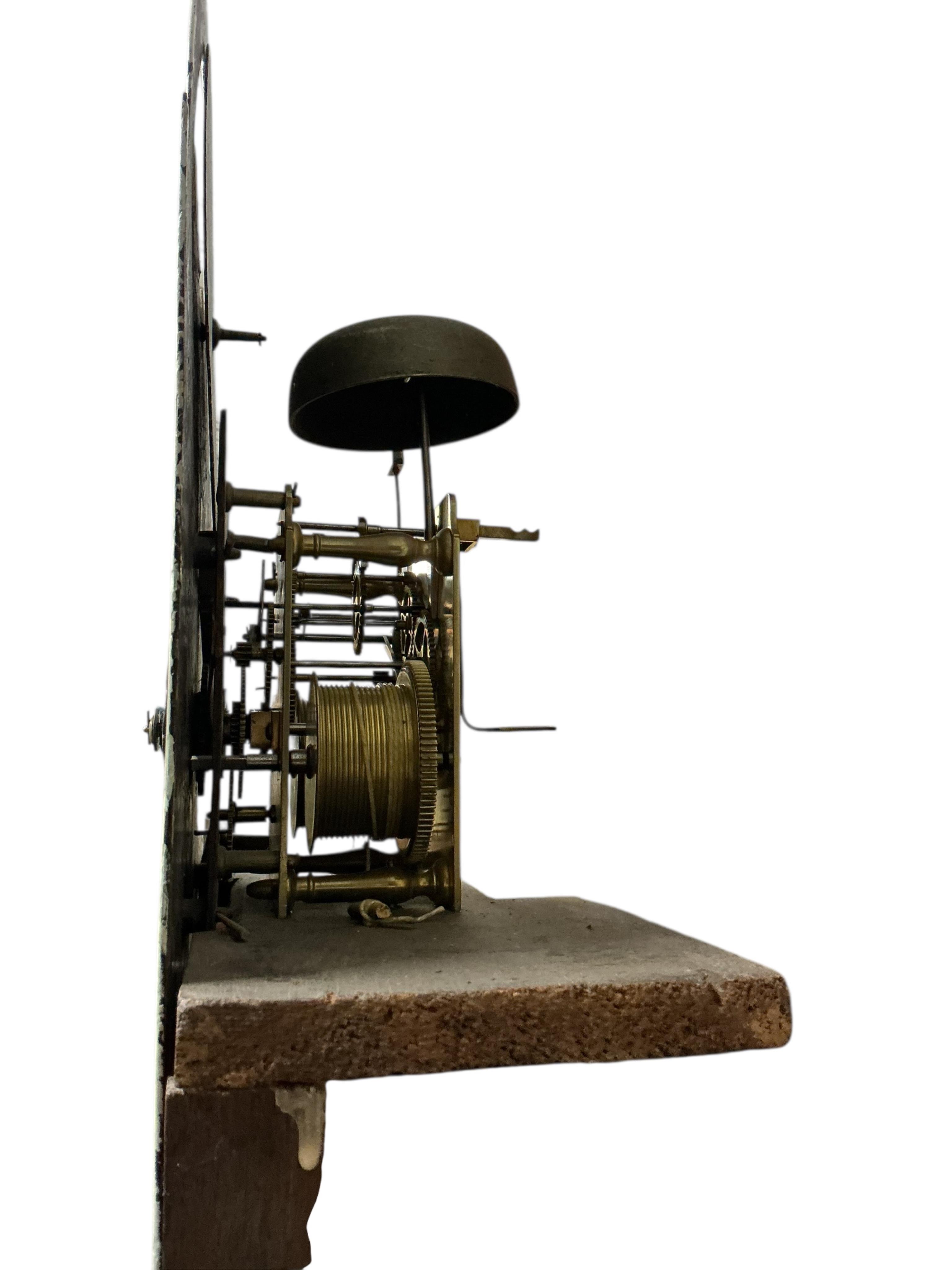 An early 19th century mahogany banded oak eight day longcase clock, marked J Verow, Hinkley, height 229cm